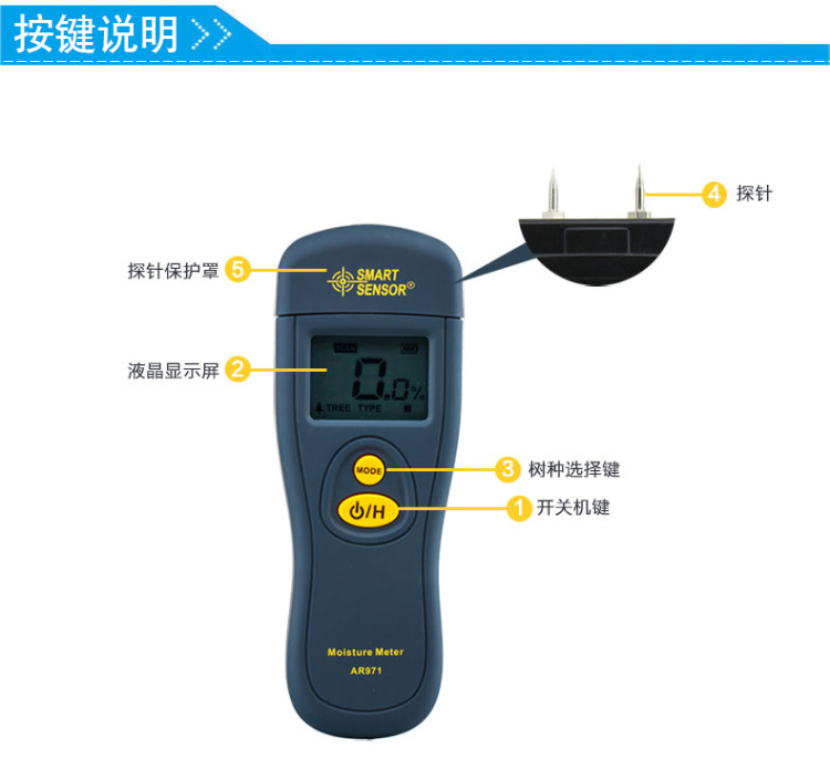 Key Instructions for Cema AS971 Moisture Tester