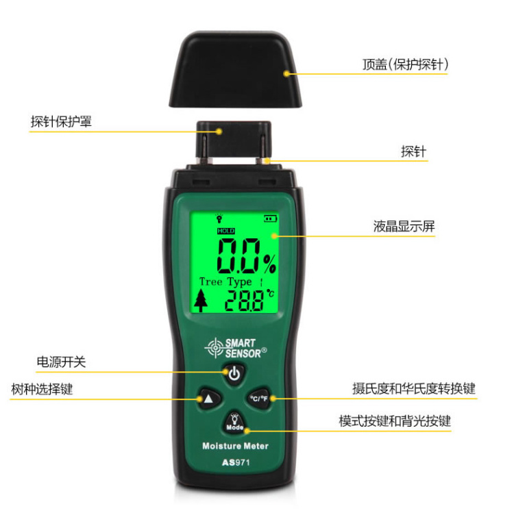 SIMA AS971 Moisture Tester Key Instructions 1