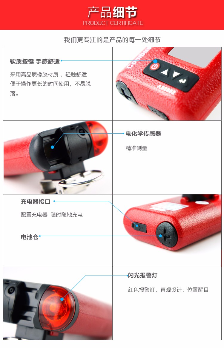 Smart Sensor AS8802 combustible Gas Detector Details