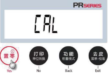 Ohaus ohaus PR series balance linear calibration steps with Figure 2