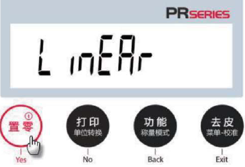 Ohaus ohaus PR series balance linear calibration steps with Figure 3