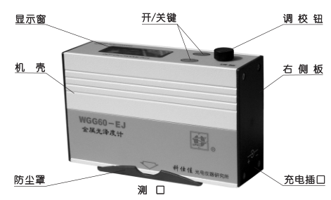Structural diagram of KSJ WGG60-EJ portable gloss meter