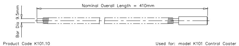 Dimensional drawing of K101.10 special wire rod for coating machine