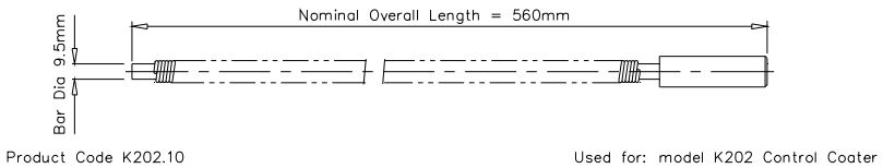 K202 coating machine wire bar dimensions
