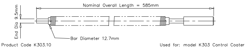 K303 coating machine wire bar dimensions