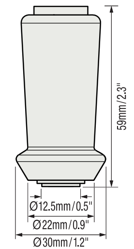 Dimension drawing of the ultrasonic coating Thickness Gauge probe from Defelsko PRB200D, USA