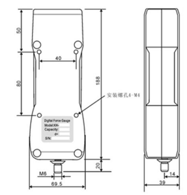 Haibao Instruments HBO HG-1000 (15111902) push pull gauge (digital display)