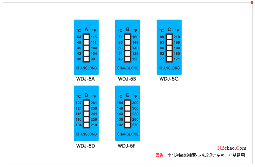 Changlong WDJ-5F thermometer type temperature measuring paper