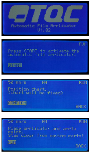 TQC automatic Film Applicator operation manual with picture 2