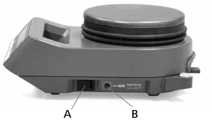 IKA RH digital white digital heating magnetic stirrer side view