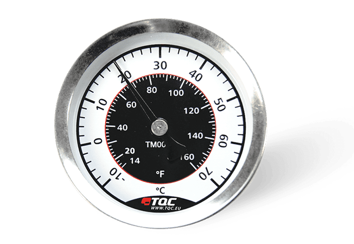 Showing diagram of the Dutch TQC TM0015 surface temperature magnetic thermometer