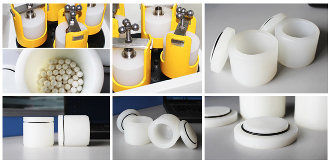 Deco DECO-PP-V-0.1L polypropylene ball mill jar display