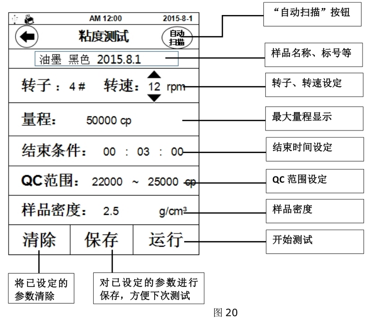 Fangrui T-type touch screen viscometer operation interface description and operation method with picture 5
