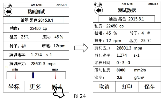 Fangrui T-type touch screen viscometer operation interface description and operation method with picture 9