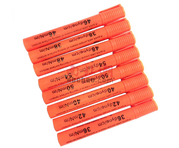 The specific test method of the Dyne pen is shown in Figure 1