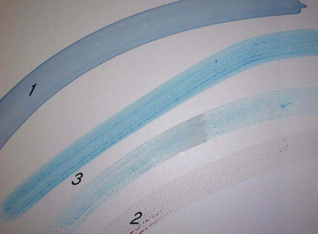 The specific test method of the Dyne pen is shown in Figure 3