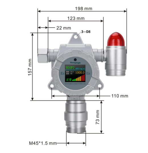 Honey Egger HNAG1000-ETO(0-100PPM) Ethylene Oxide Detector Details Figure 1