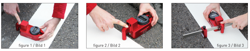 Switzerland Jayhner zehntner ZMM 5000 digital pavement marking Thickness Gauge operation step diagram