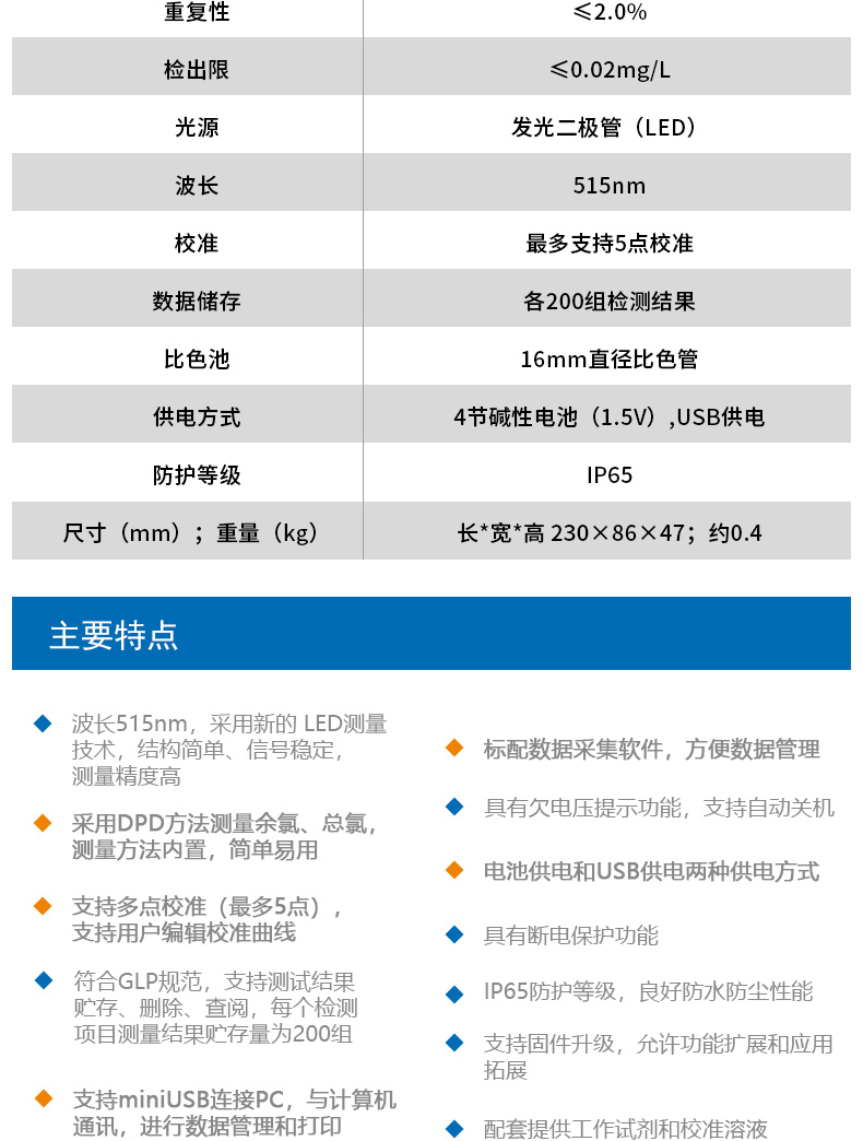 Ray Magnetic DGB-402F Portable Residual Chlorine Total Chlorine Analyzer Details Figure 9