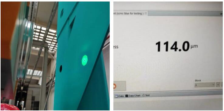 Picture 24 of the new solution for non-contact film thickness measurement before the product enters the oven