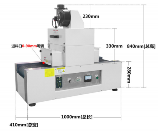 Dimension drawing of curing machine as a whole