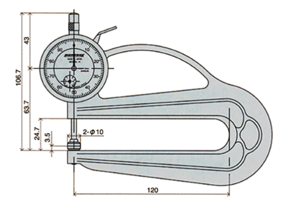 Peacock H-1.8N Pin Disc Thickness Gauge Details Figure 1