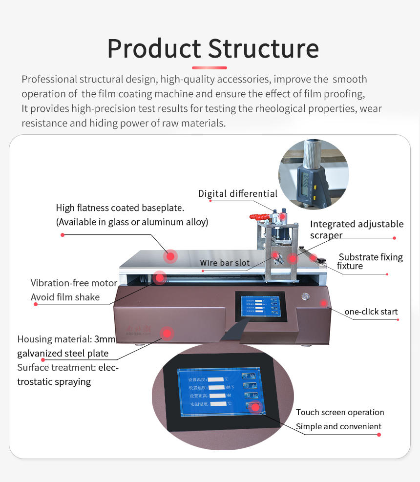 China UV curing Automatic Film Applicator TBJ-X2-DJ18 Removable drawdown blade bar vacuum adsorption coater Figure 4