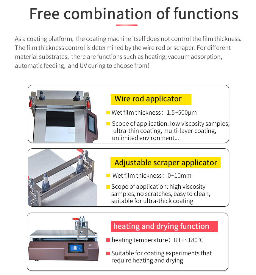 China UV curing Automatic Film Applicator TBJ-X2-DJ18 Removable drawdown blade bar vacuum adsorption coater Figure 7