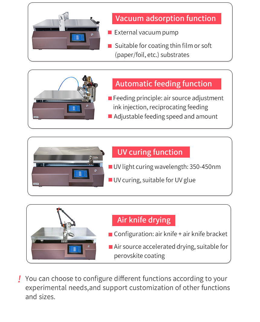 China UV curing Automatic Film Applicator TBJ-X2-DJ18 Removable drawdown blade bar vacuum adsorption coater Figure 8