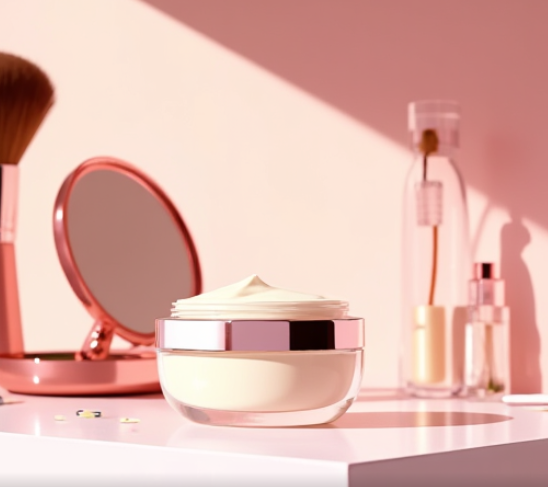 The application of the film coating machine on the makeup base body is shown in Figure 1