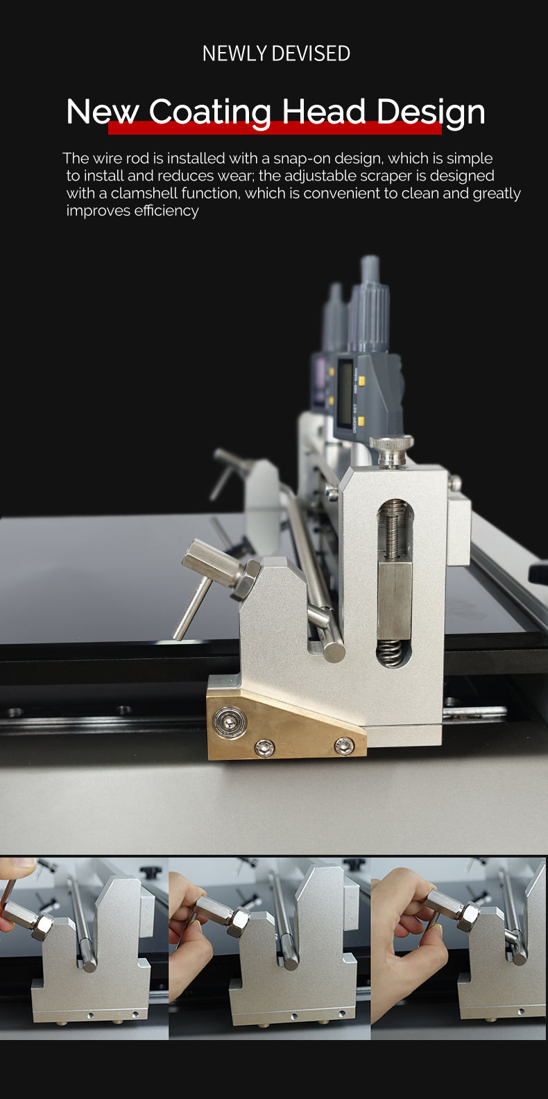 HuiNuo TM3300Pro/35 Automatic Film Applicator bar drawdown blade coater 70 * 40cm servo motor Figure 5