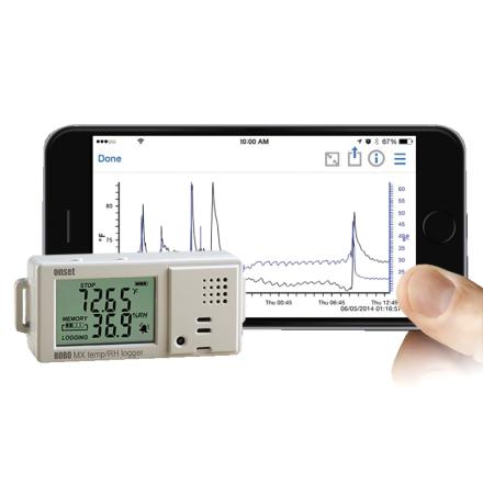 ONSET HOBO MX1101 Temperature Humidity Recorder, Bluetooth Wireless Temperature Humidity Recorder