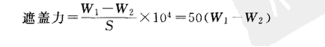 Determination method of hiding power - mass per unit area method with Figure 2