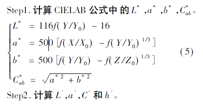 Comparison of two typical color difference formulas applied to color difference meters with Figure 6