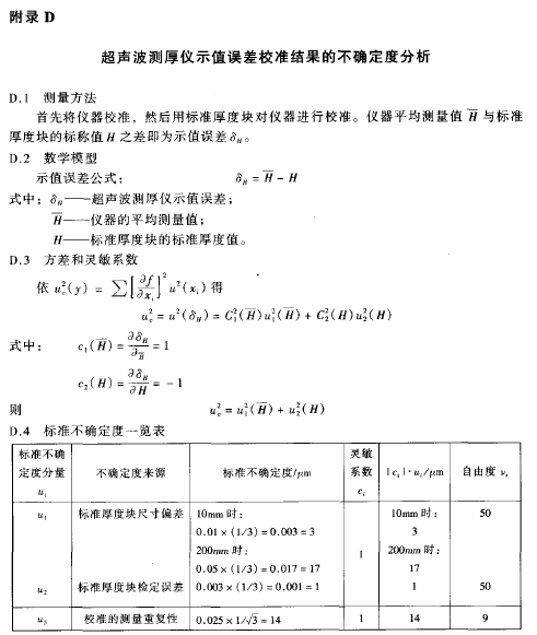 JJF 1126-2004《超声波测厚仪校准规范》