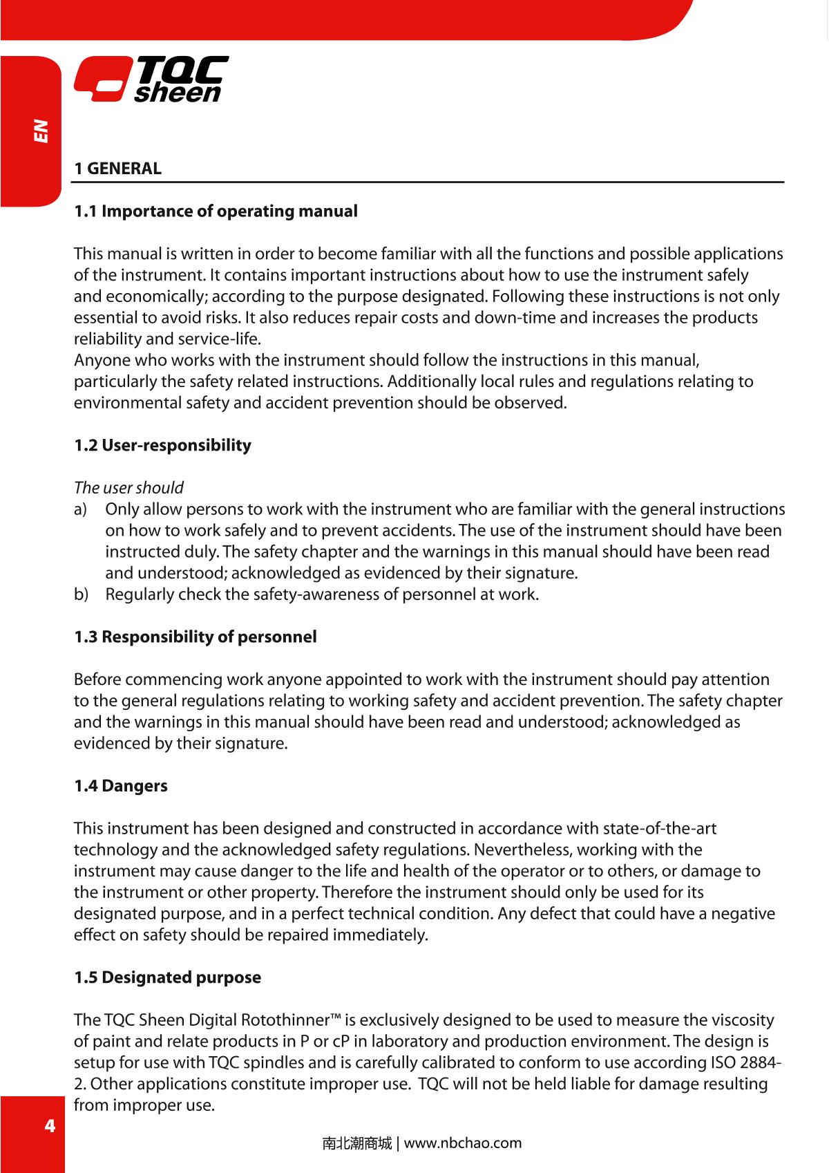TQC sheen DV2000 Rotational viscometerManual page 4