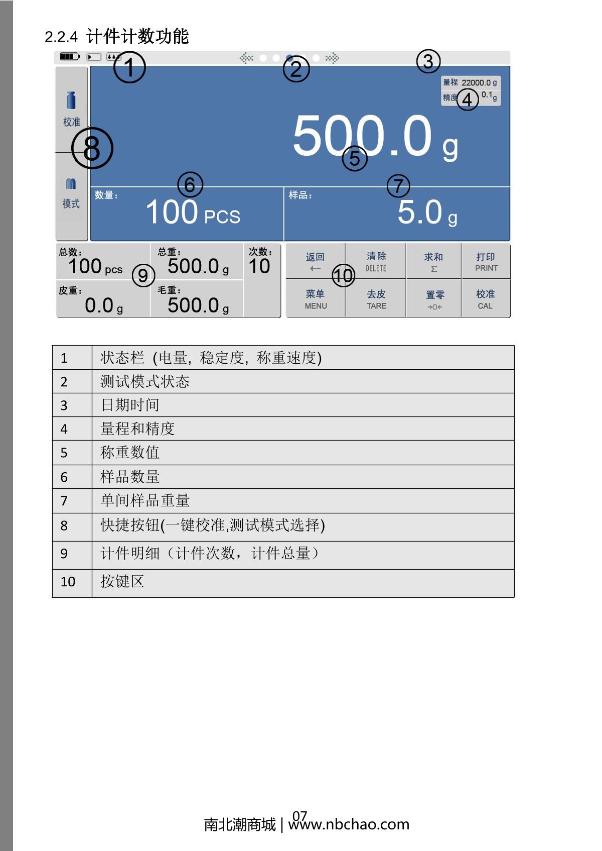 XingYun XY30MTA Precision electronic table scaleManual page 9