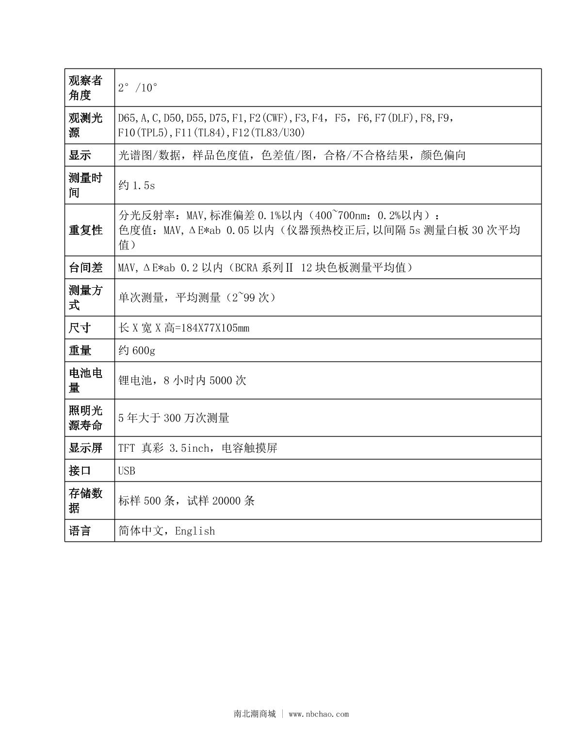 3NH YS4510 + Multifunctional Test Component Raster Colorimeter brochure page 4