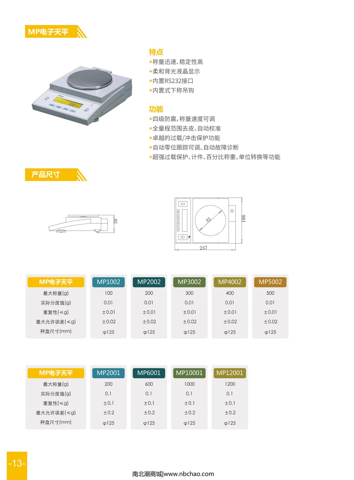 SDPTOP MP2002 Electronic Balance brochure page 1