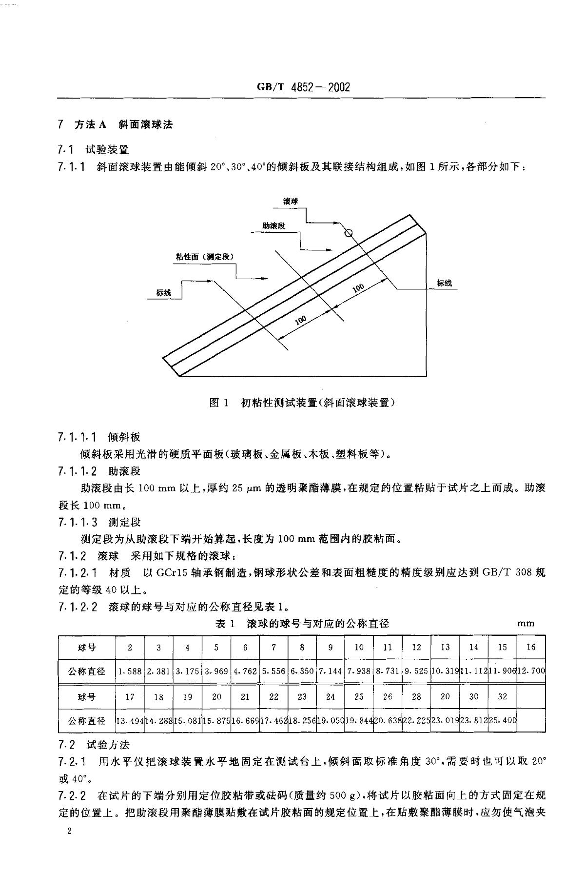 GB/T 4852-2002 《压敏胶粘带初粘性试验方法（滚球法）》 - 检测标准【南北潮商城】