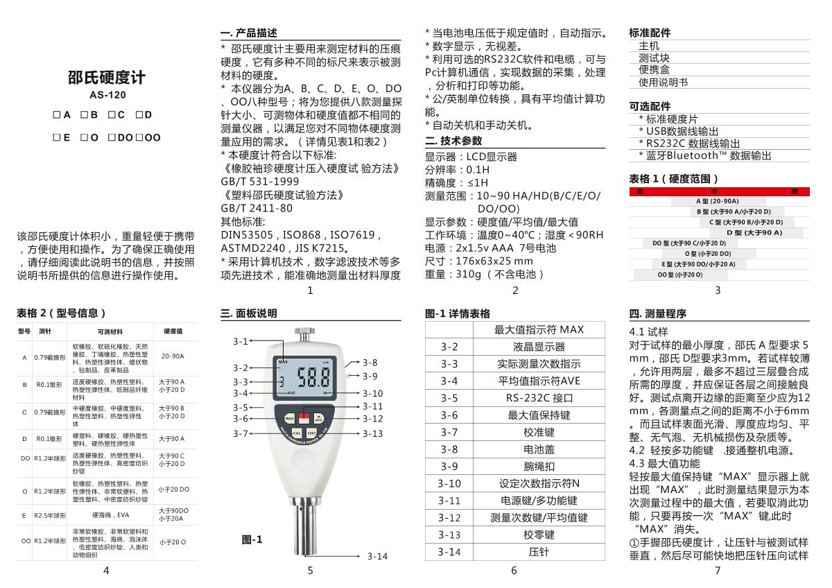 AMITTARI AS-120C Shore Shore DurometerManual page 1