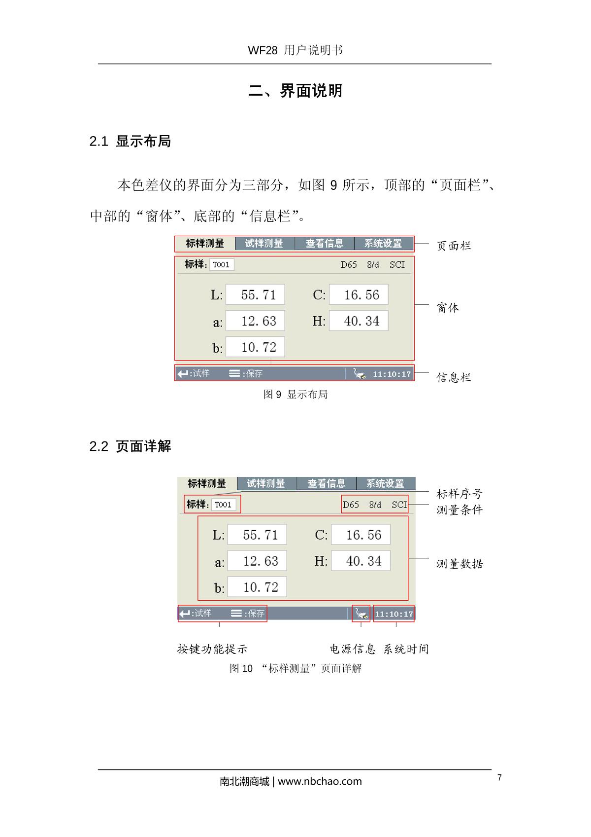 IWAVE WF28 ColorimeterManual page 9