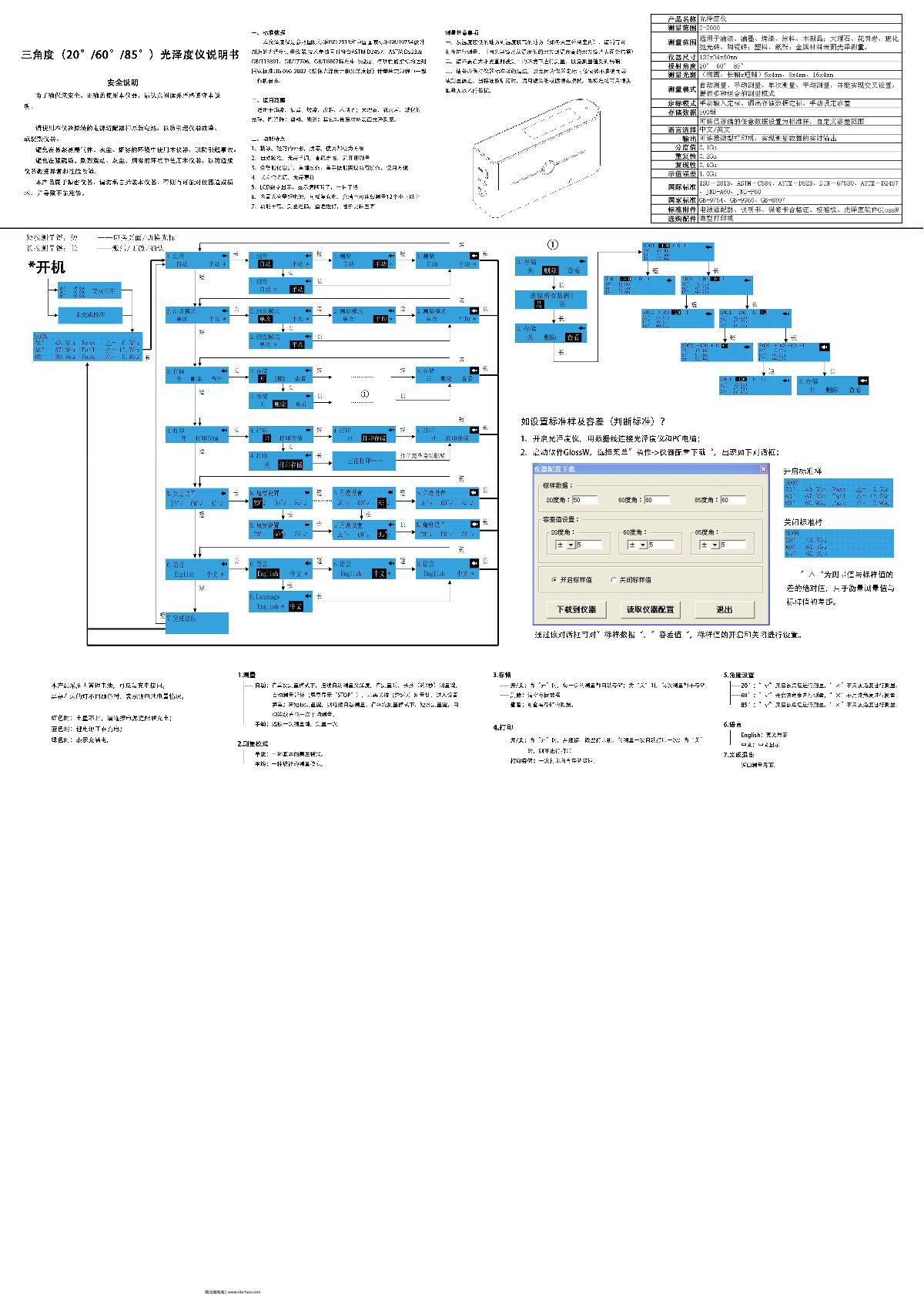 IWAVE WG60G small hole GlossmeterManual page 1