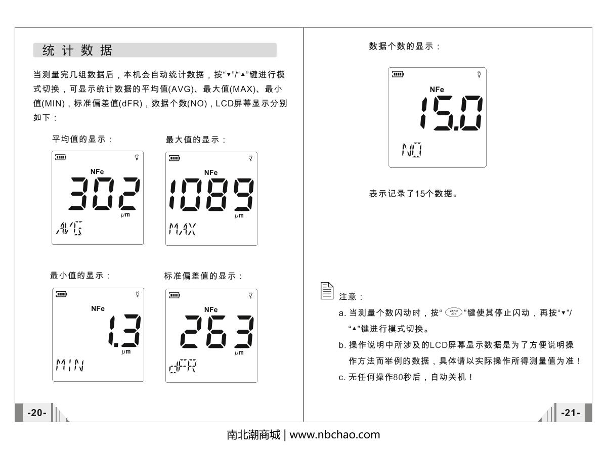 BENETECH GM280 Coating Thickness Gauge (non-ferrous)Manual page 12