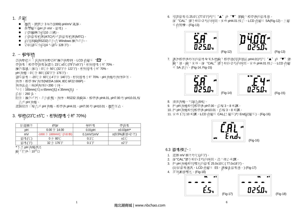 TASI TASI-670A PH acid alkalinity meterManual page 4