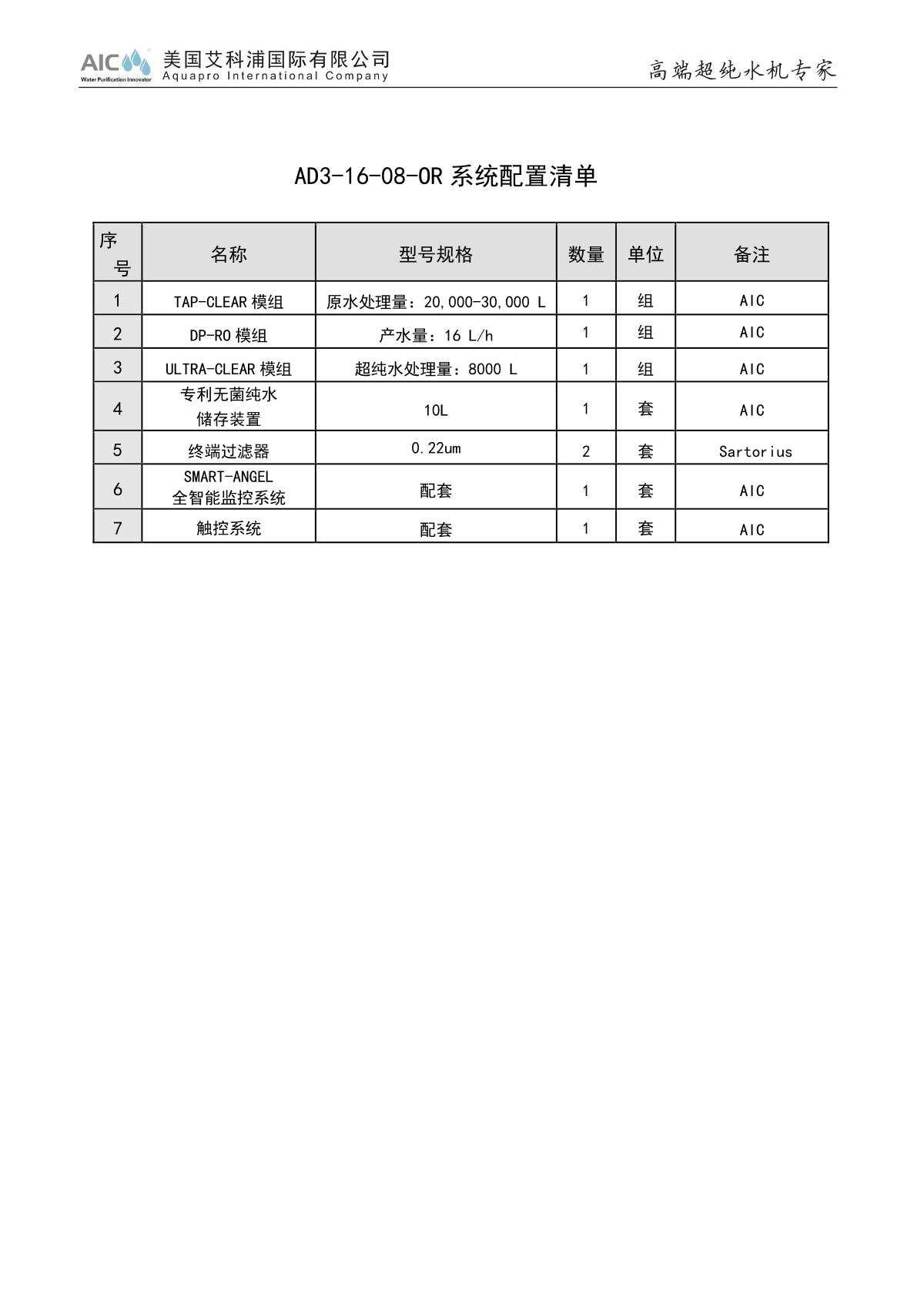 AIC AD3-16-08-OR Laboratory ultrapure water machine brochure page 5