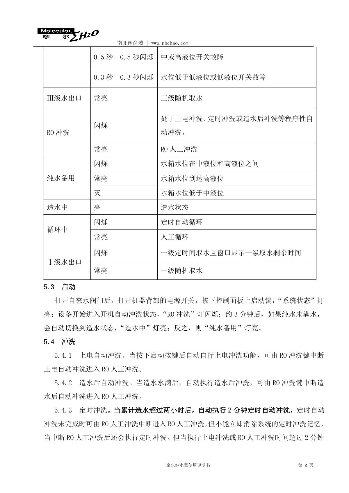 Molecular MP-40L Lab water purifierManual page 9