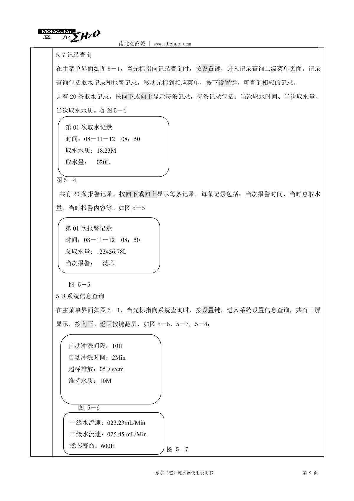 Molecular MU-10L Laboratory ultrapure water machineManual page 10