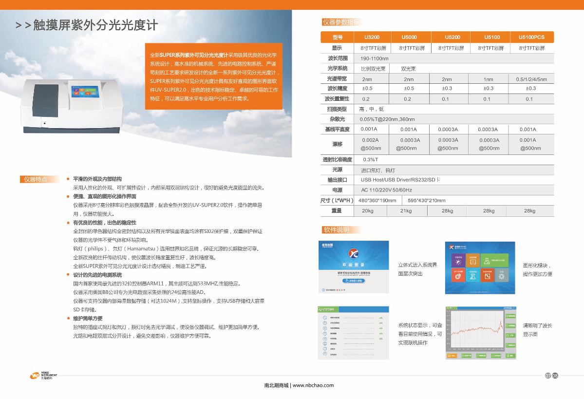 Yoke U5100PCS spectrophotometer brochure page 1