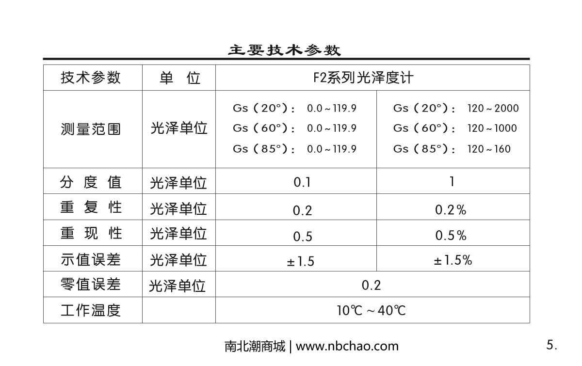 KSJ MG268-F2 Intelligent Gloss MeterManual page 6